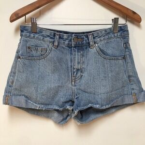 Dr. Denim Women 27 Shorts Blue Denim Frayed Jorts 100% Cotton Casual Summer